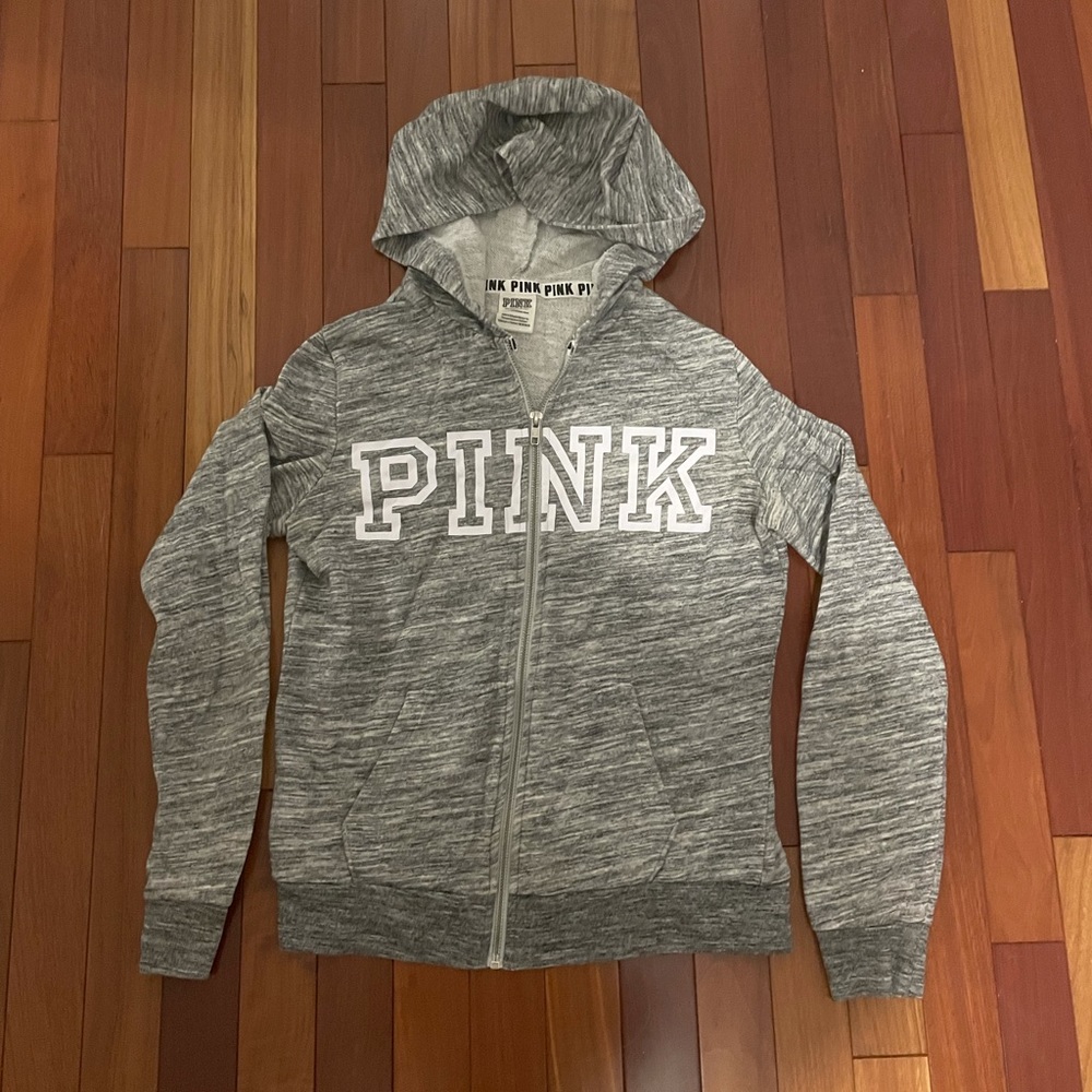 women’s grey zip up